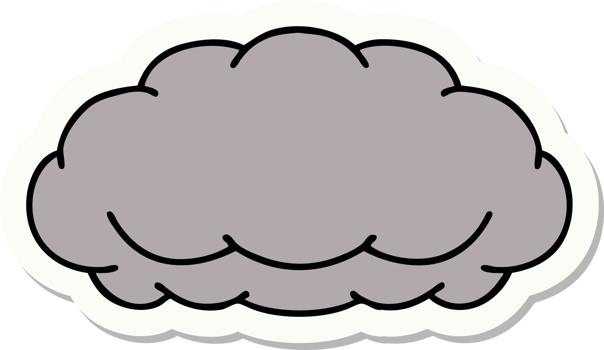 sticker of tattoo in traditional style of a grey cloud png