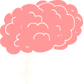 flat color illustration of brain png