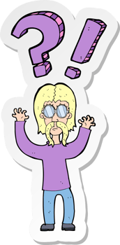 sticker of a cartoon shocked man png