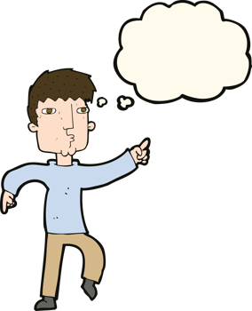 cartoon dancing man with thought bubble png