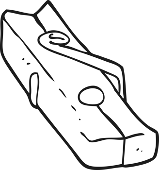 hand drawn black and white cartoon wood peg png