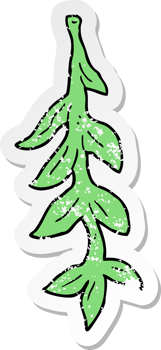 distressed sticker of a cartoon plant png