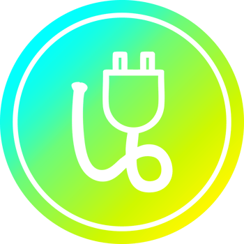 electrical plug circular icon with cool gradient finish png