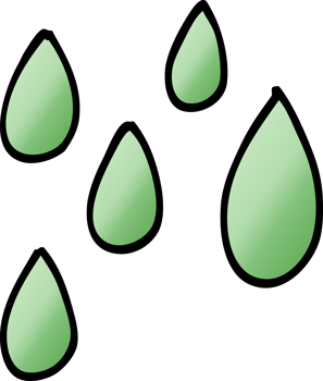 cartoon doodle green paint droplets png