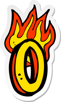 sticker of a cartoon flaming letter png