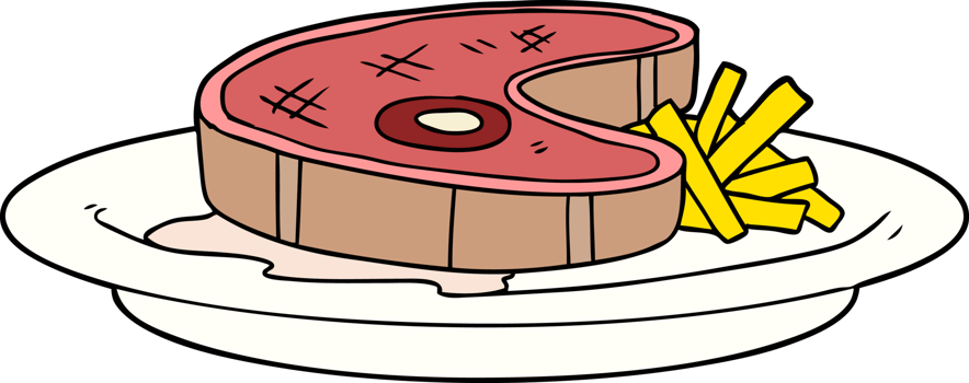 cartoon steak dinner png