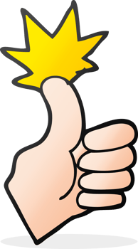 hand drawn cartoon thumbs up png