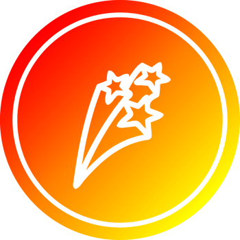 shooting stars circular icon with warm gradient finish png