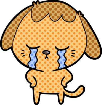 cute puppy crying cartoon png