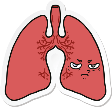 sticker of a cartoon lungs png