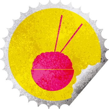 Rice bowl circular peeling sticker   illustration png