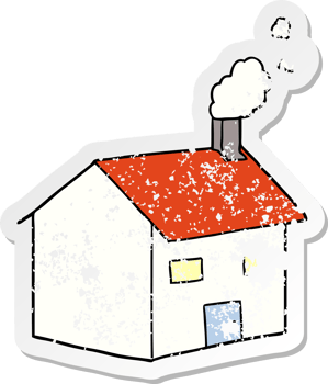 distressed sticker of a cartoon house png