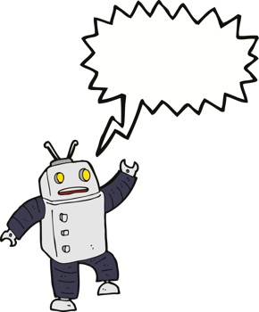 cartoon robot with speech bubble png