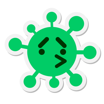 simple worried bird virus sticker png