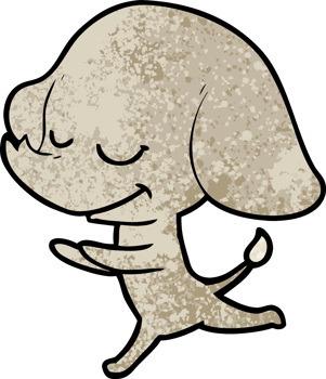 cartoon smiling elephant running png