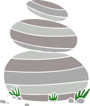 flat color style cartoon large stacked stones png