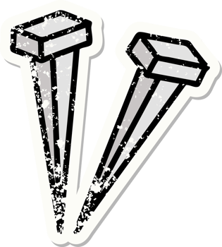 distressed sticker tattoo in traditional style of iron nail png