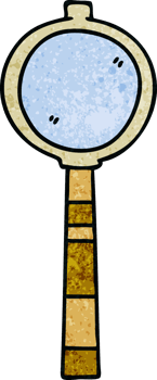 hand drawn quirky cartoon magnifying glass png