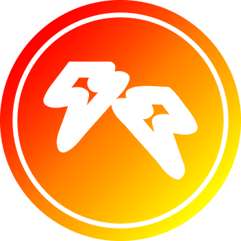 lightning bolts circular icon with warm gradient finish png