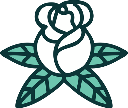 iconic tattoo style image of a single rose png