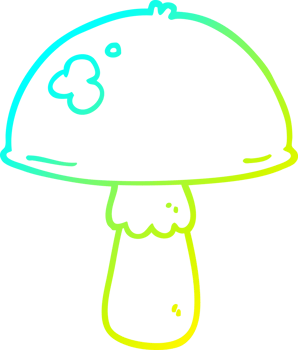 cold gradient line drawing of a cartoon mushroom png