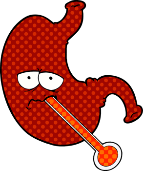 cartoon upset stomach png