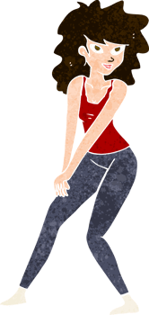 cartoon woman posing png