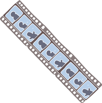 flat color illustration of film strip png