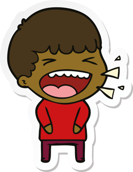sticker of a cartoon laughing man png