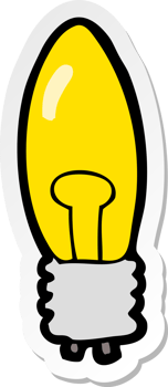 sticker of a cartoon electric light bulb png