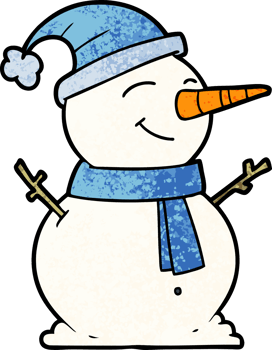 cartoon snowman drawing png