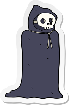 sticker of a cartoon spooky halloween costume png