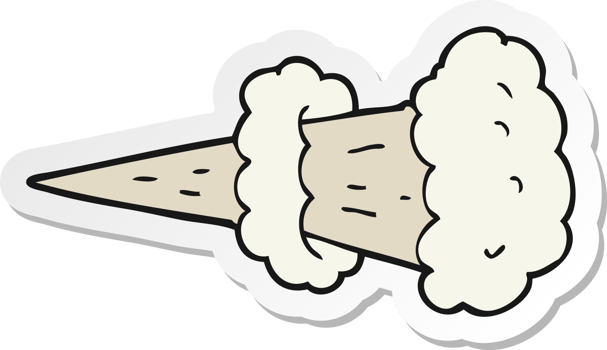 sticker of a cartoon smoke explosion png