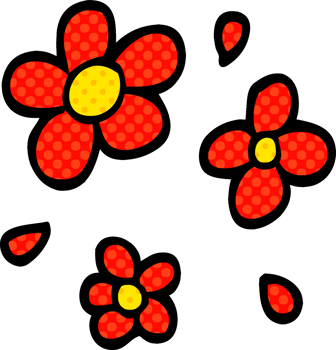 cartoon doodle decorative flowers png