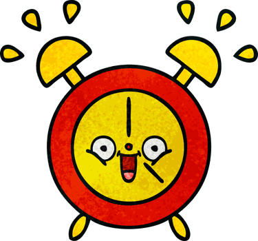 retro grunge texture cartoon of a alarm clock png
