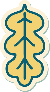 sticker of tattoo in traditional style of leaf png