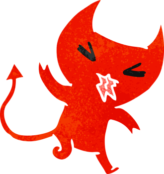 retro cartoon illustration of a kawaii cute demon png