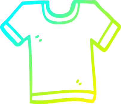 cold gradient line drawing of a cartoon tee shirt png