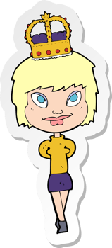 sticker of a cartoon person wearing crown png