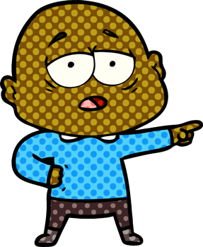cartoon tired bald man png