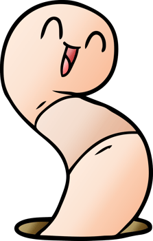 cartoon happy worm png