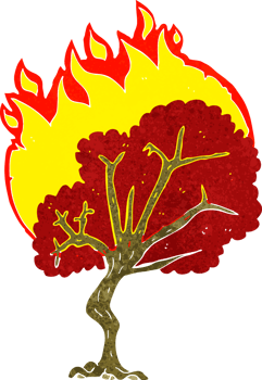 cartoon burning tree png