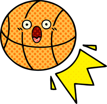 comic book style cartoon of a basketball png