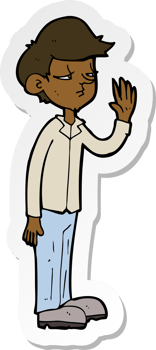 sticker of a cartoon arrogant boy png