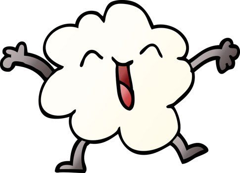 cartoon doodle expressive weather cloud png