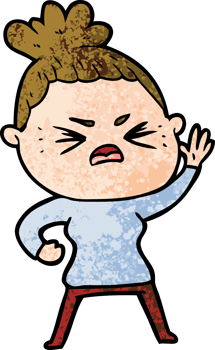 cartoon angry woman png