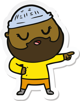 sticker of a cartoon man with beard png