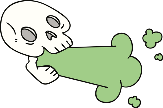 hand drawn quirky cartoon skull png