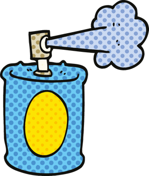 comic book style cartoon spraypaint can png