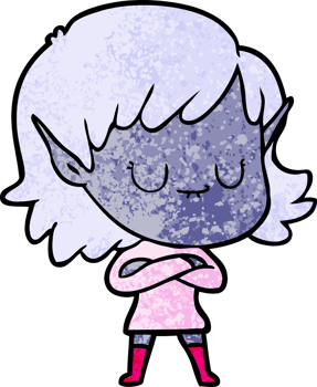 happy cartoon elf girl png